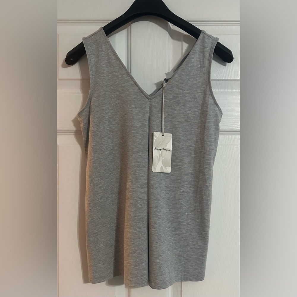 NWT Tommy Bahama‎ Women’s Kauai Jersey Tank Top In Heather Gray - Size XS